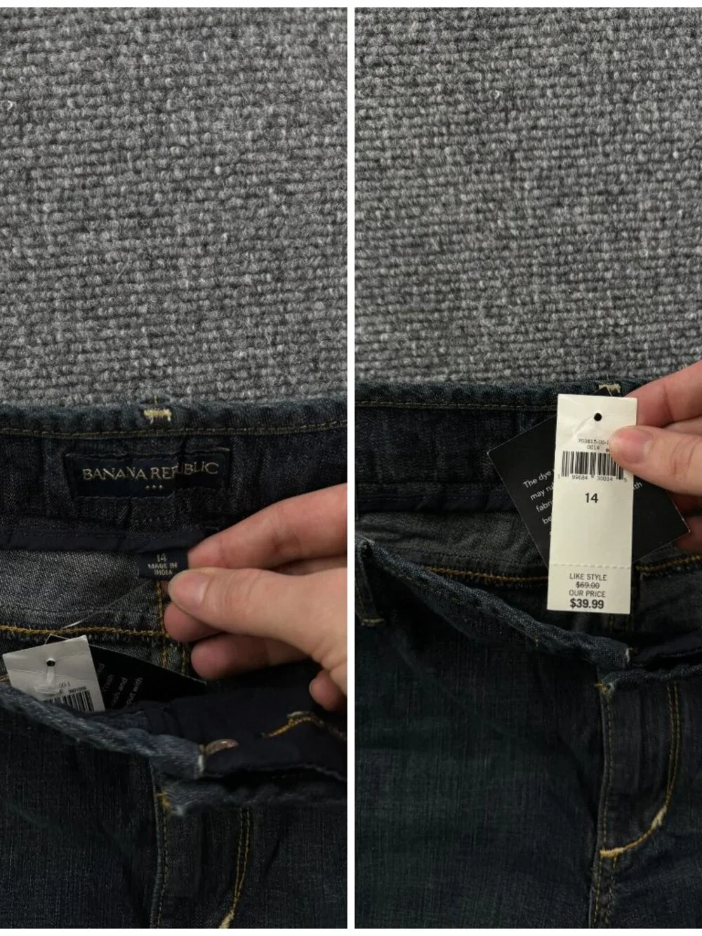 NWT Banana Republic Shorts Jorts Denim Blue Size 14 Long Summer Cotton Blend